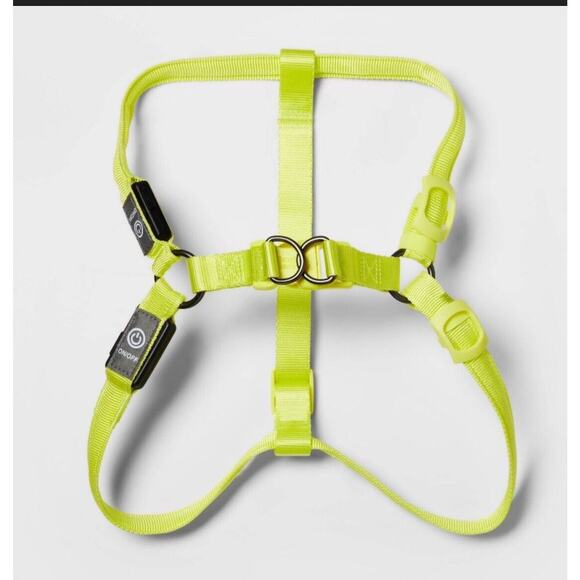 Boots & Barkley LED Rechargeable Dog Harness - Vibrant Green Medium - Picture 2 of 4